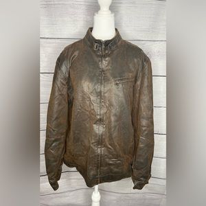 Men’s Union Bay Retro leather bomber Jacket